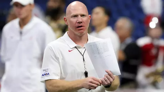 ATLANTA, GA - AUGUST 31: Alabama strength coach Scott Cochran during the Chick-fil-A Kickoff Game between the Alabama Crimson Tide and the Duke Blue Devils on August 31, 2019 at Mercedes-Benz Stadium in Atlanta, Georgia. (Photo by Michael Wade/Icon Sportswire via Getty Images)