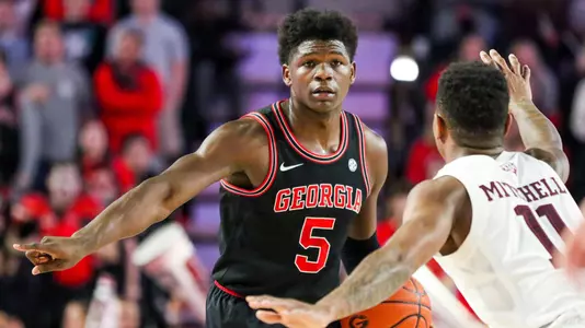 Georgia basketball player Anthony Edwards (5) during a game against Texas A&M at Stegeman Coliseum in Athens, Ga., on Sat., Feb. 1, 2020. (Photo by Chamberlain Smith)
