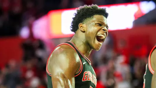 Georgia basketball player Anthony Edwards (5) during a game against Texas A&M at Stegeman Coliseum in Athens, Ga., on Sat., Feb. 1, 2020. (Photo by Chamberlain Smith)