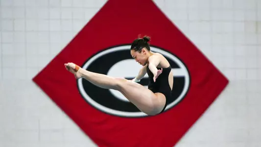 Georgia diver Freida Lim during the NCAA Zone B Diving Championship at the Gabrielsen Natatorium in Athens, Ga., on Wed., Mar. 11, 2020. (Photo by Chamberlain Smith)