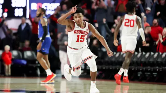 Sahvir Wheeler after game-winner against SMU (photo by Tony Walsh)