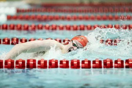 Freshman Jake Magahey competes for Georgia during its meet against South Carolina on Jan. 16, 2021.