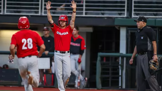 Georgia infielder Cory Acton (9) during the Fall World Series at Foley Field in Athens, Ga., on Friday, Oct. 22 , 2021. (Photo by Mackenzie Miles)