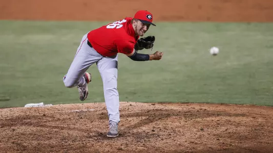 Georgia pitcher Jake Poindexter (36) during the Fall World Series at Foley Field in Athens, Ga., on Friday, Oct. 22 , 2021. (Photo by Mackenzie Miles)