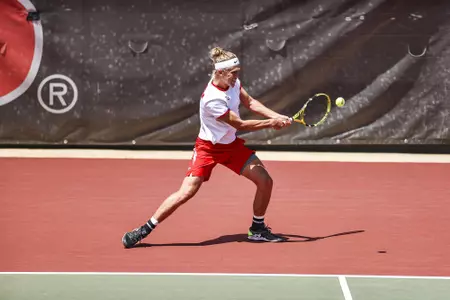 Georgia tennis player Philip Henning during the first and second rounds of the 2021 NCAA men’s tennis championships at the Dan Magill Tennis Complex in Athens, Ga., on Saturday, May 8, 2021. (Photo by Tony Walsh)