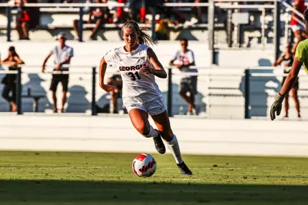 Georgia forward Tori Penn (31) during the Bulldogs’ match against Wofford at the Turner Soccer Complex in Athens, Ga., on Sunday, Sept. 5, 2021. (Photo by Tony Walsh)