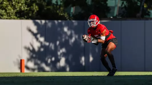 Georgia wide receiver Kearis Jackson (10) during the Bulldogs’ practice session in Athens, Ga., on Wednesday, Oct. 27, 2021. (Photo by Mackenzie Miles)
