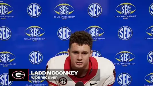Georgia Football SECCG vs. Alabama Postgame Interviews - Ladd McConkey
