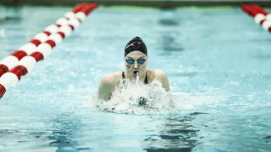 Georgia swimmer Zoie Hartman competes in the 100 breaststroke at the 2021 SEC Championships.