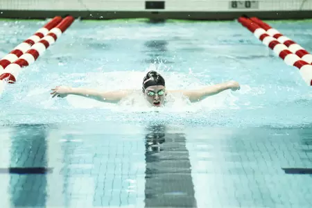 Georgia swimmer Dakota Luther competes in the 200 butterfly at the 2021 SEC Championships.