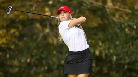 Georgia golfer Caroline Craig during the Bulldogs’ practice round at the UGA Golf Course in Athens, Ga., on Thursday, Nov. 5, 2020. (Photo by Tony Walsh)