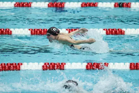 Georgia swimmer Courtney Harnish competes in finals during the Georgia Invitational at the Gabrielsen Natatorium in Athens, Ga., on Fri., Nov. 20, 2020. (Photo by Chamberlain Smith)