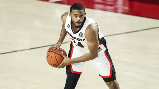 Georgia basketball player P.J. Horne (24) during a game against Ole Miss at Stegeman Coliseum in Athens, Ga., on Saturday, January 30, 2021. (Photo by Tony Walsh)