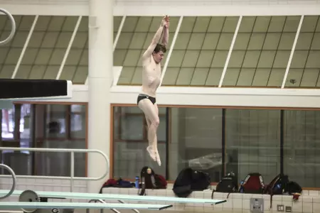Georgia diver Zach Allen during an invitational against Georgia Tech and Florida State at Gabrielsen Natatorium in Athens, Ga., on Wednesday, Nov. 18, 2020. (Photo by Tony Walsh)