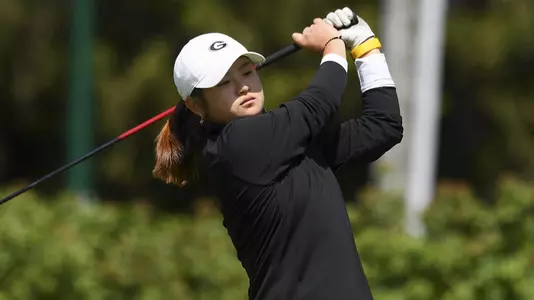Georgia's Jenny Bae in the first round of the NCAA Columbus Regional (photo by Tim Cowie).