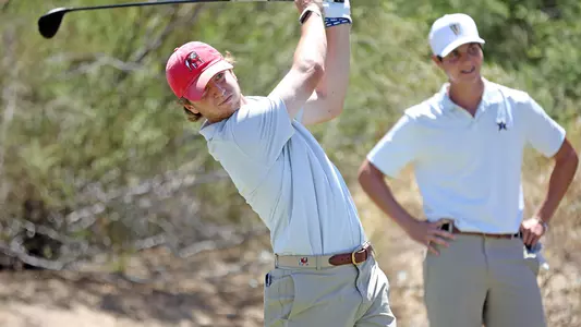 Georgia's Connor Creasy watches his tee shot during the first round of the NCAA Championships at Grayhawk Golf Club in Scottsdale, Ariz., on Friday, May 28, 2021. (Photo by Steven Colquitt)