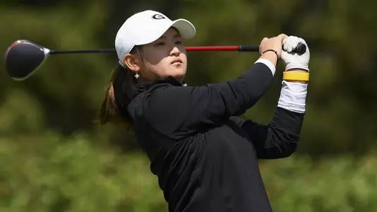 Georgia's Jenny Bae during the NCAA Regional in Columbus, Ohio, on Monday, May 10, 2021. (Photo by Tim Cowie)
