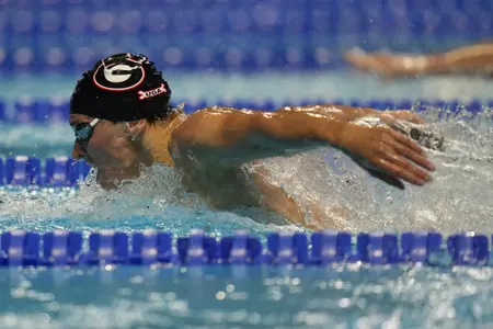 Luca Urlando participates in the men's 200 butterfly during wave 2 of the U.S. Olympic Swim Trials on Tuesday, June 15, 2021, in Omaha, Neb. (AP Photo/Jeff Roberson)