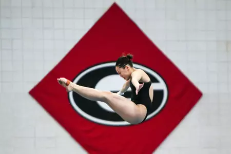 Georgia diver Freida Lim during the NCAA Zone B Diving Championship at the Gabrielsen Natatorium in Athens, Ga., on Wed., Mar. 11, 2020. (Photo by Chamberlain Smith)