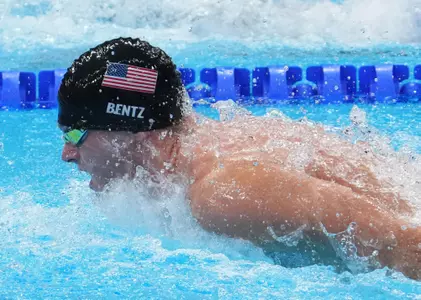 Jul 27, 2021; Tokyo, Japan; Gunnar Bentz (USA) in the men's 200m butterfly semifinals during the Tokyo 2020 Olympic Summer Games at Tokyo Aquatics Centre. Mandatory Credit: Robert Hanashiro-USA TODAY Sports