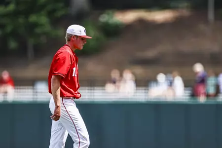 Georgia pitcher Jonathan Cannon (12) during a game against Ole Miss at Foley Field in Athens, Ga., on Saturday, May 22, 2021. (Photo by Tony Walsh)