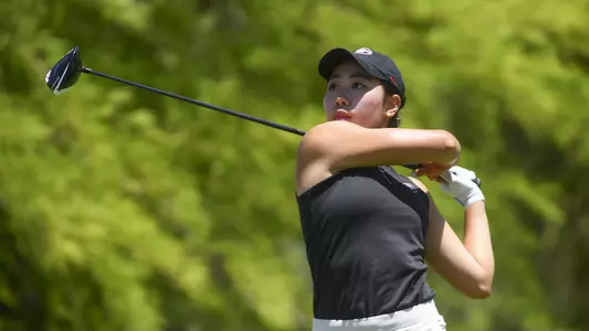 Georgia's Jo Hua Hung in the second round of the 2021 NCAA Championships (photo by Tim Cowie).