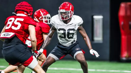 Georgia defensive back Latavious Brini (36) during the Bulldogs’ practice session in Athens, Ga., on Monday, Sept. 20, 2021. (Photo by Tony Walsh)