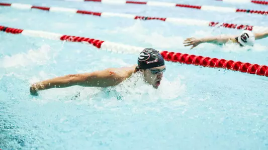 Georgia during the Bulldogs’ meet against South Carolina at the Gabrielsen Natatorium in Athens, Ga., on Saturday, Oct. 23, 2021. (Photo by Tony Walsh)