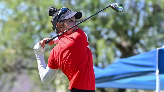Jo Hua Hung participating in the 2022 NCAA Women's Golf Championship at the Grayhawk Golf Club on Monday, May 23, 2022 in Scottsdale, Arizona.