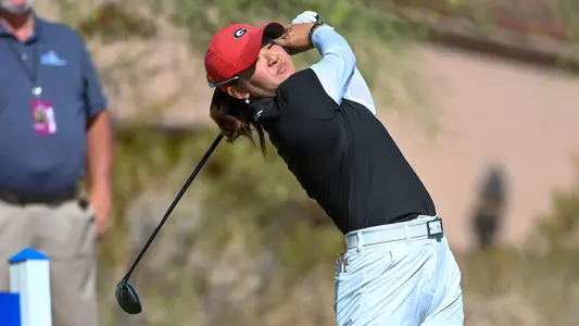 Jenny Bae participates in the 2022 NCAA Women's Golf Championship at the Grayhawk Golf Club on Friday, May 20, 2022 in Scottsdale, Arizona.