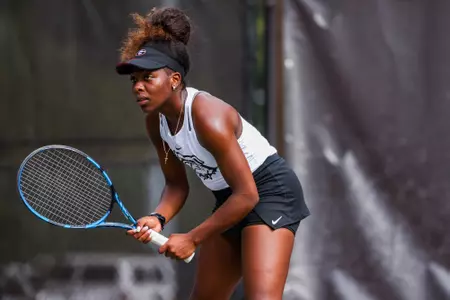Georgia tennis player Mell Reasco during the Sea Pines College Tournament at the Dan Magill Tennis Complex in Athens, Ga., on Saturday, Oct. 1, 2022. (Photo by Tony Walsh)