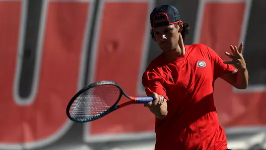 Georgia tennis player Blake Croyder during the Southern Intercollegiate Championships against USC at the Dan Magill Tennis Complex in Athens, Ga., on Sunday, Sept. 18, 2022. (Photo by Kayla Renie)