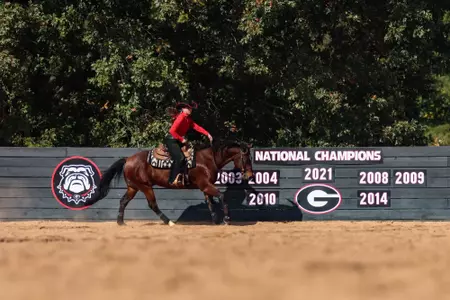 Georgia during a meet against Auburn at the UGA Equestrian Complex in Bishop, Ga., on Saturday, Oct. 7, 2022. (Photo by Kari Hodges)