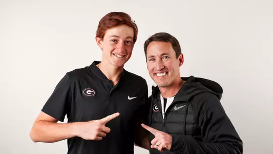 UGA men's tennis signee Ignacio Buse and associate head coach Jamie Hunt.