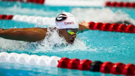 Georgia during the Georgia Invitational prelims at the Gabrielsen Natatorium in Athens, Ga., on Friday, Nov. 18, 2022. (Photo by Kayla Renie)