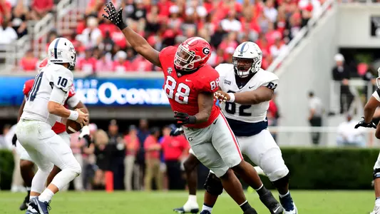 Georgia defensive lineman Jalen Carter (88) during the Bulldogs 33-0 win over Samford in a game played September 10, 2022, at Sanford Stadium at the University of Georgia in Athens, GA. Photo credit Perry McIntyre.