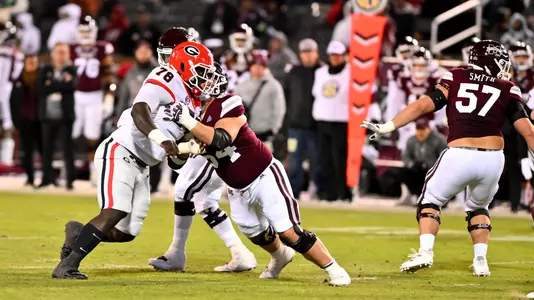 Georgia defensive lineman Nazir Stackhouse (78) during a game against Mississippi State at Davis-Wade Stadium in Starkville, Miss., on Saturday, Nov. 12, 2022. (photo by Rob Davis)