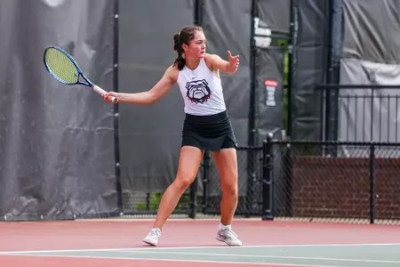 Georgia tennis player Anastasiia Lopata during the Sea Pines College Tournament at the Dan Magill Tennis Complex in Athens, Ga., on Saturday, Oct. 1, 2022. (Photo by Tony Walsh)
