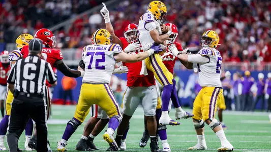 Georgia defensive lineman Jalen Carter (88) during the 2022 SEC Championship Game at Mercedes-Benz Stadium in Atlanta, Ga., on Saturday, Dec. 3, 2022. (Photo by Tony Walsh)
