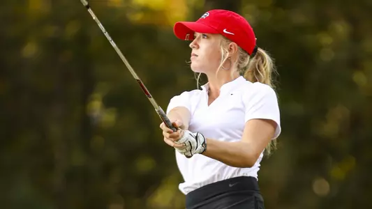 Georgia golfer Caroline Craig during the Bulldogs’ practice round at the UGA Golf Course in Athens, Ga., on Thursday, Nov. 5, 2020. (Photo by Tony Walsh)