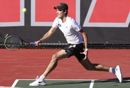 Georgia vs. Mercer in a menÕs tennis match at Henry Feild Stadium in Athens , Ga., on Monday, Feb. 28, 2022. (Photo by Steven Colquitt)