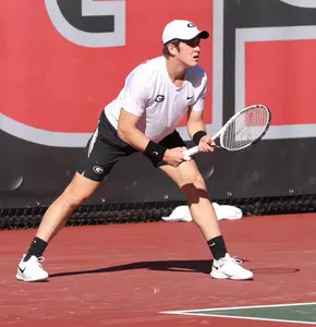 Georgia vs. Mercer in a menÕs tennis match at Henry Feild Stadium in Athens , Ga., on Monday, Feb. 28, 2022. (Photo by Steven Colquitt)