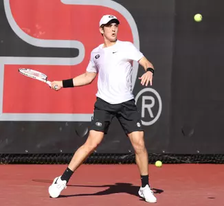 Georgia vs. Mercer in a menÕs tennis match at Henry Feild Stadium in Athens , Ga., on Monday, Feb. 28, 2022. (Photo by Steven Colquitt)