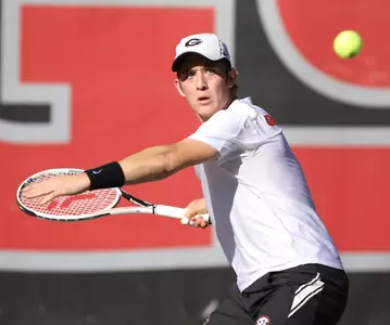 Georgia vs. Mercer in a menÕs tennis match at Henry Feild Stadium in Athens , Ga., on Monday, Feb. 28, 2022. (Photo by Steven Colquitt)