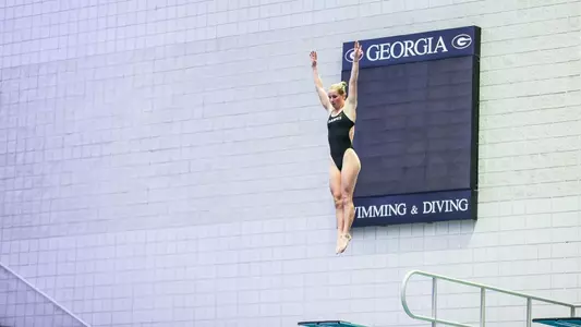Meghan Wenzel competes for Georgia against Tennessee.