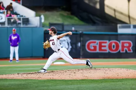 Collin Caldwell pitching
