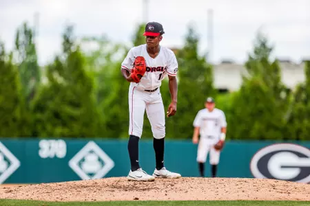 Jaden Woods pitching w