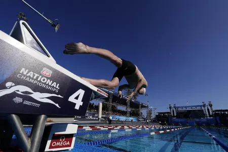 IRVINE, CALIFORNIA - JULY 27: Jake Magahey swims in the Men's 200 LC Meter Freestyle Final on Day 2 during the 2022 Phillips 66 National Championships on July 27, 2022 in Irvine, California. (Photo by Tom Pennington/Getty Images)