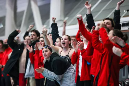 Georgia during the Bulldogs’ meet against Tennessee at the Gabrielsen Natatorium in Athens, Ga., on Saturday, Jan. 22, 2022. (Photo by Tony Walsh)