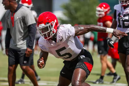 Georgia defensive back Kelee Ringo (5) during Georgia’s practice session in Athens, Ga., on  Thursday, Aug. 4, 2022. (Photo by Tony Walsh)